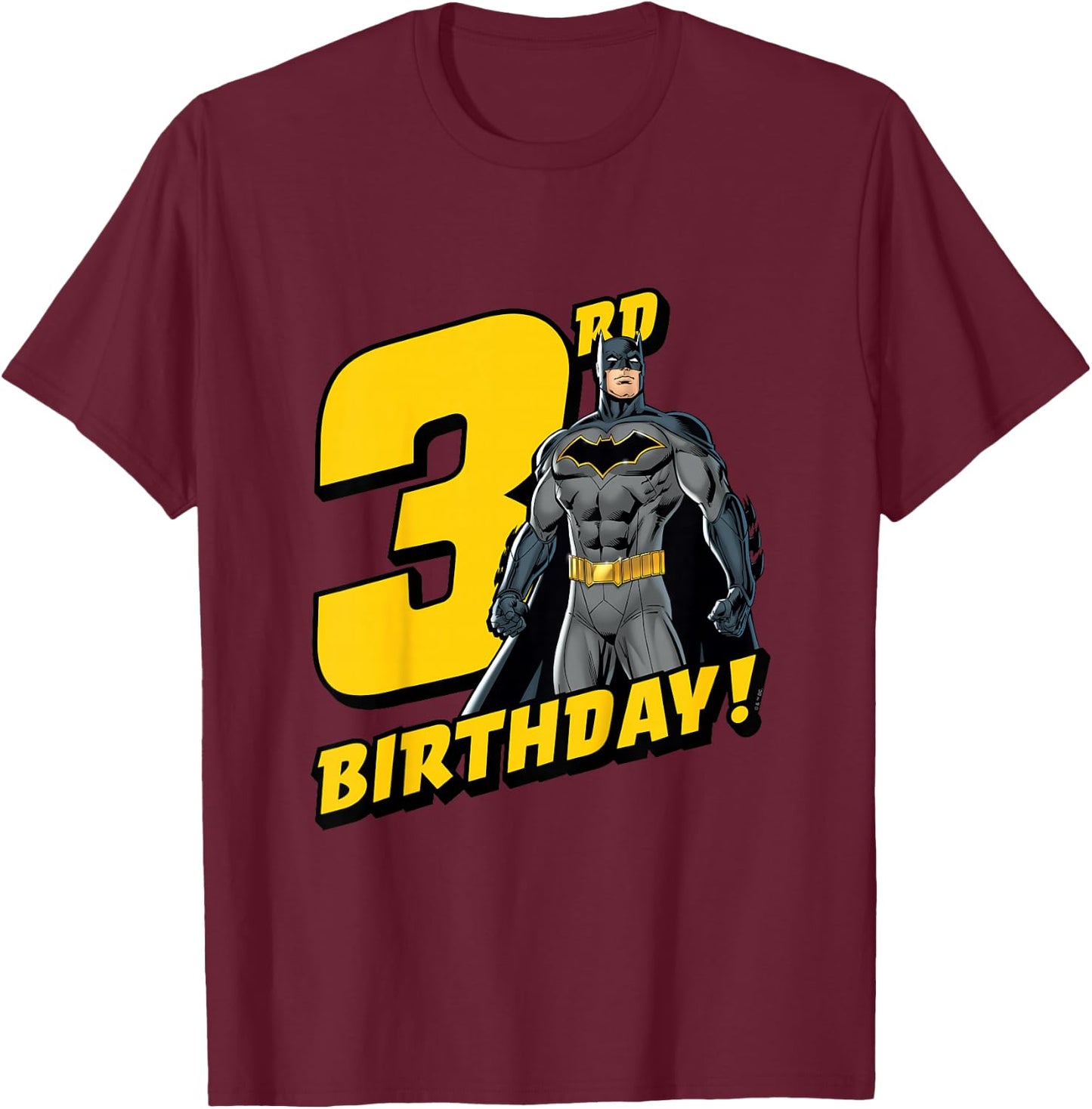 Kids Batman 3rd Birthday T-Shirt - T-Shirt | Maroon