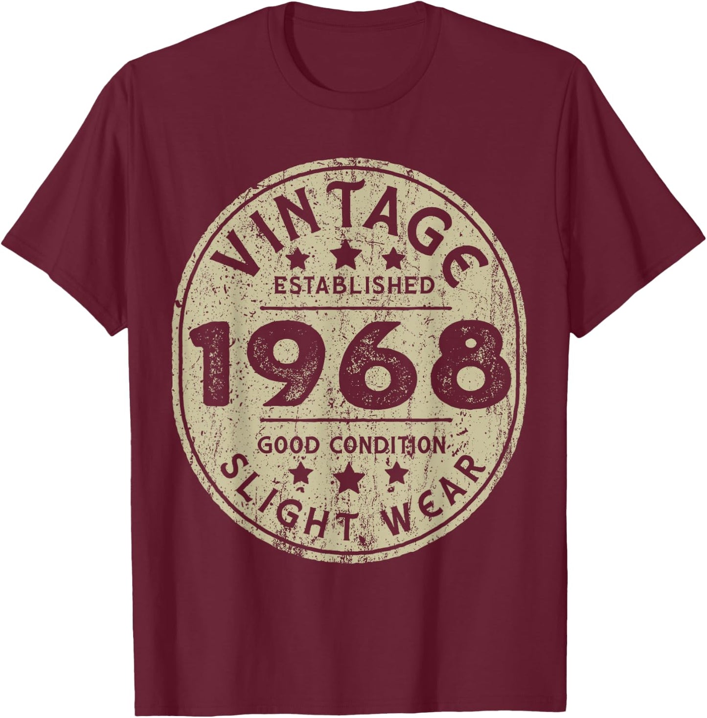 Vintage established 1968 55th Birthday Party Retro Men T-Shirt - T-Shirt | Maroon