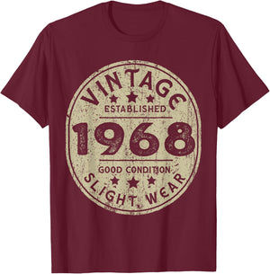 Vintage established 1968 55th Birthday Party Retro Men T-Shirt - T-Shirt | Maroon