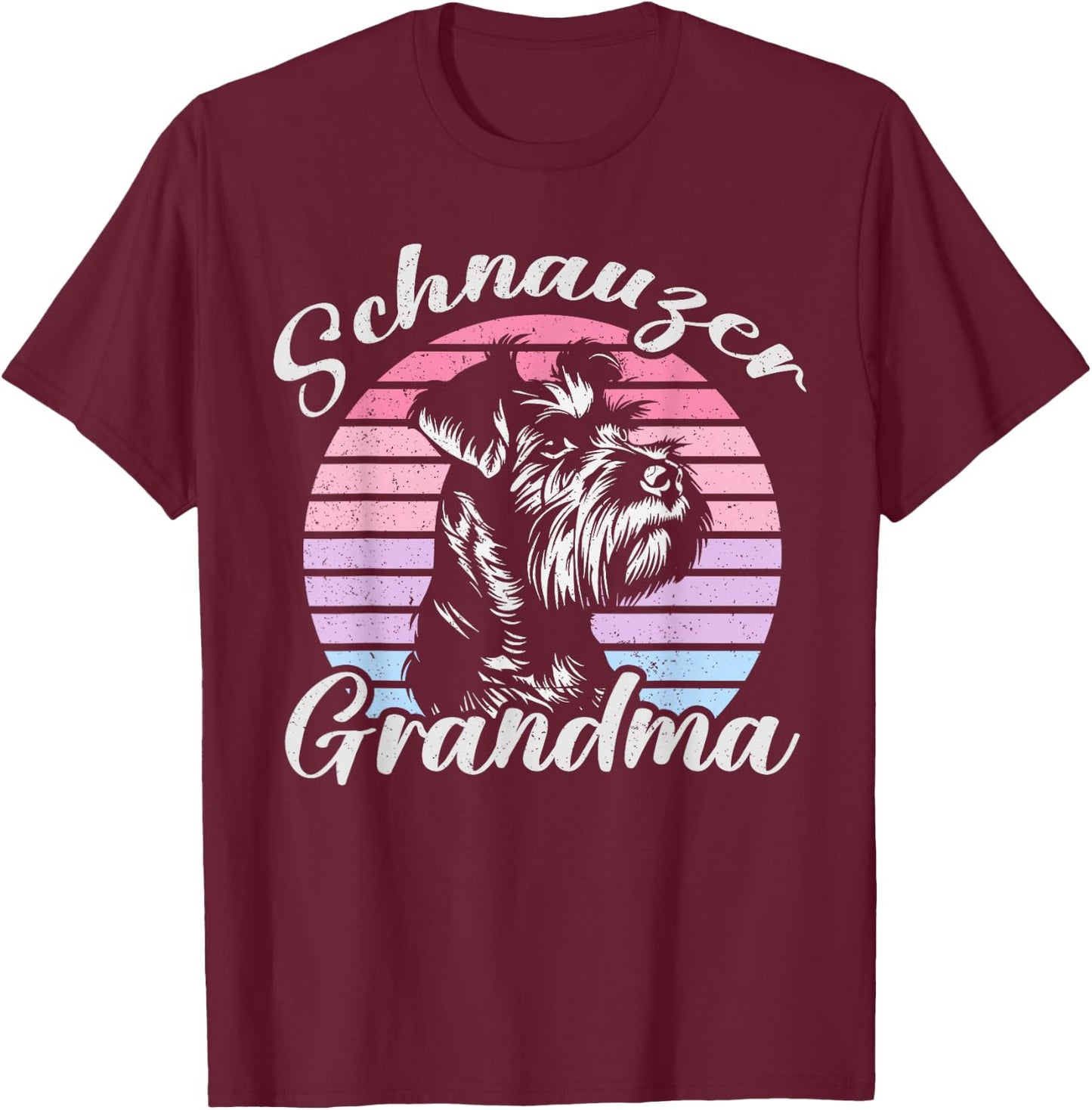 Schnauzer Grandma Pet Funny Mother's Day Vintage T-Shirt - T-Shirt | Maroon