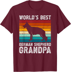 World's Best German Shepherd Grandpa Of A German Shepherd T-Shirt - T-Shirt | Maroon
