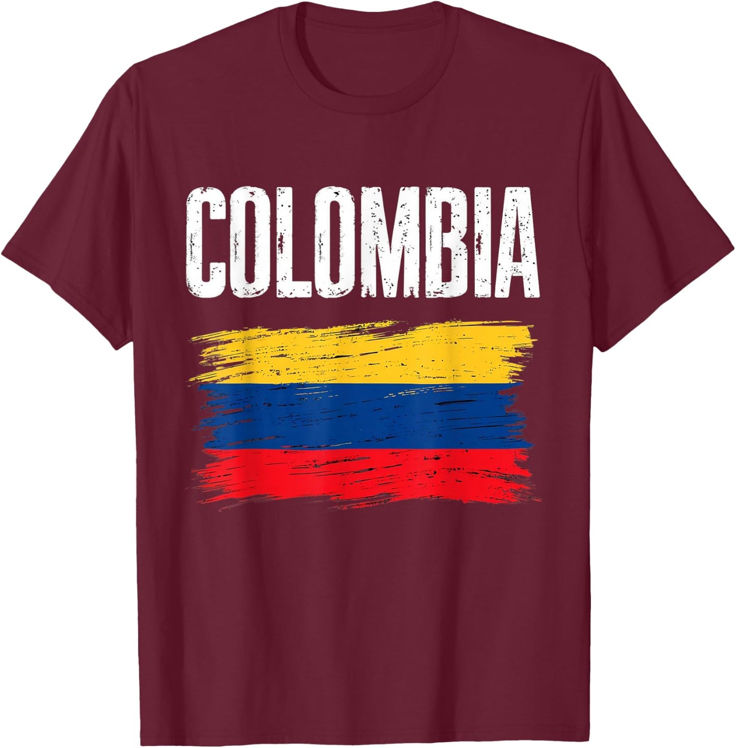 Colombia Flag Jersey Colombian Soccer Team Colombian T-Shirt - T-Shirt | Maroon
