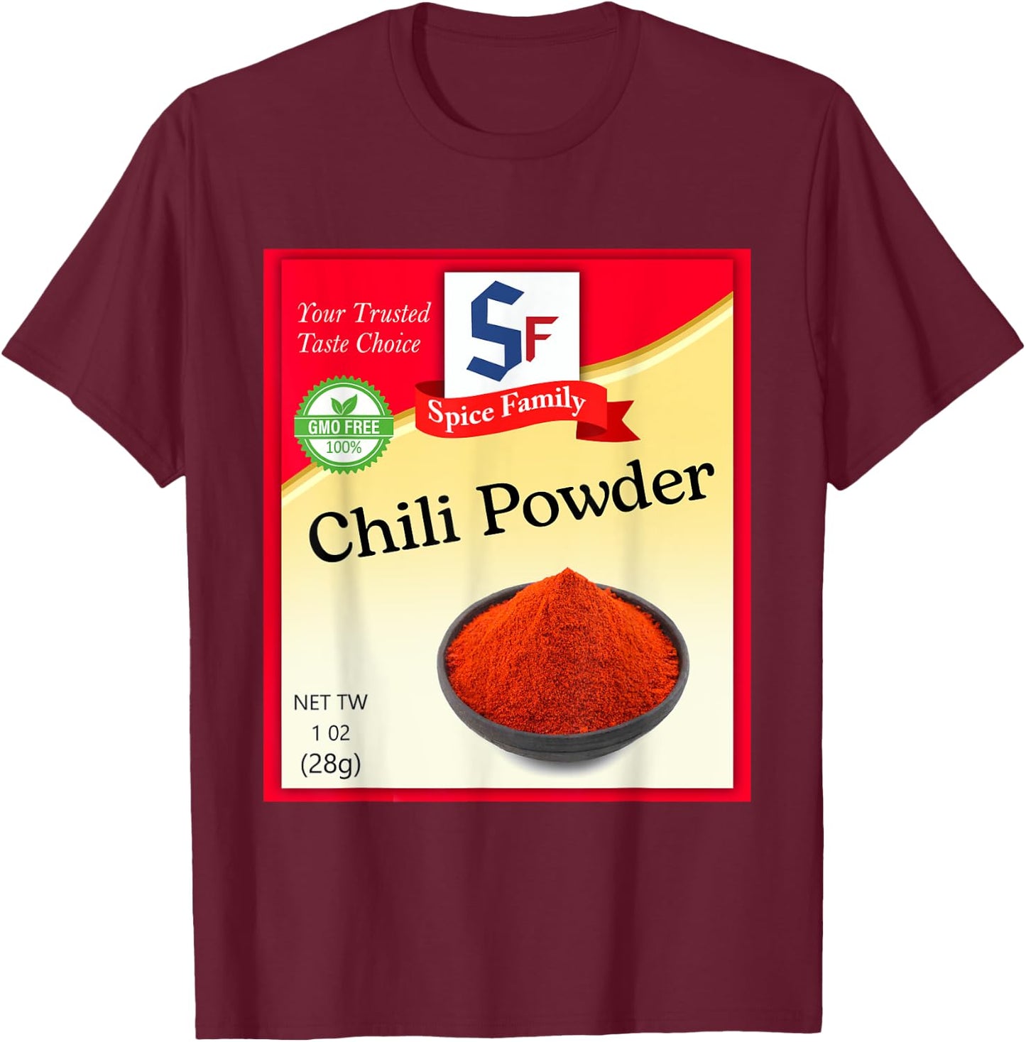 Chili Powder Condiment Costume Holiday Spice Costumes T-Shirt - T-Shirt | Maroon