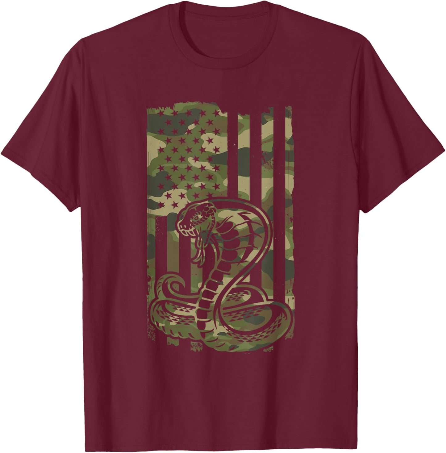 Snake Graphic Design - Python Snake Owner USA Flag 4th July T-Shirt - T-Shirt | Maroon