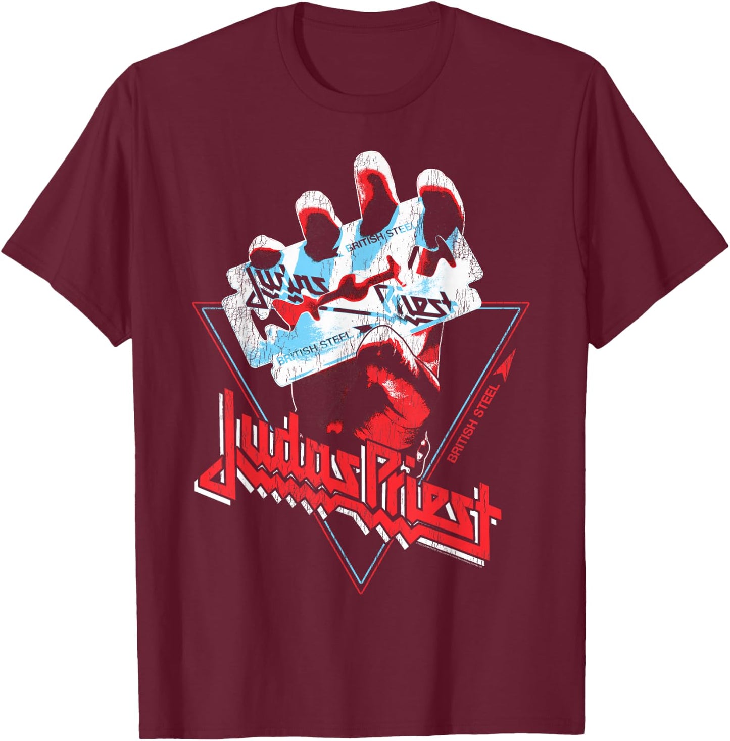 Judas Priest British Steel Graphic Picture , black T-Shirt - T-Shirt | Maroon