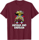 Antigua and Barbuda Girl African Girls Flag T-Shirt - T-Shirt | Maroon