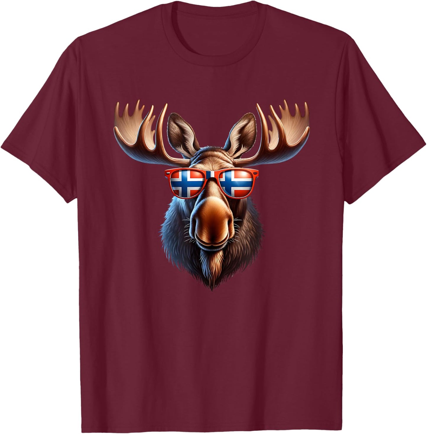 Norwegen-Elch, lustiges Touristen-Reise-Souvenir T-Shirt - T-Shirt | Maroon