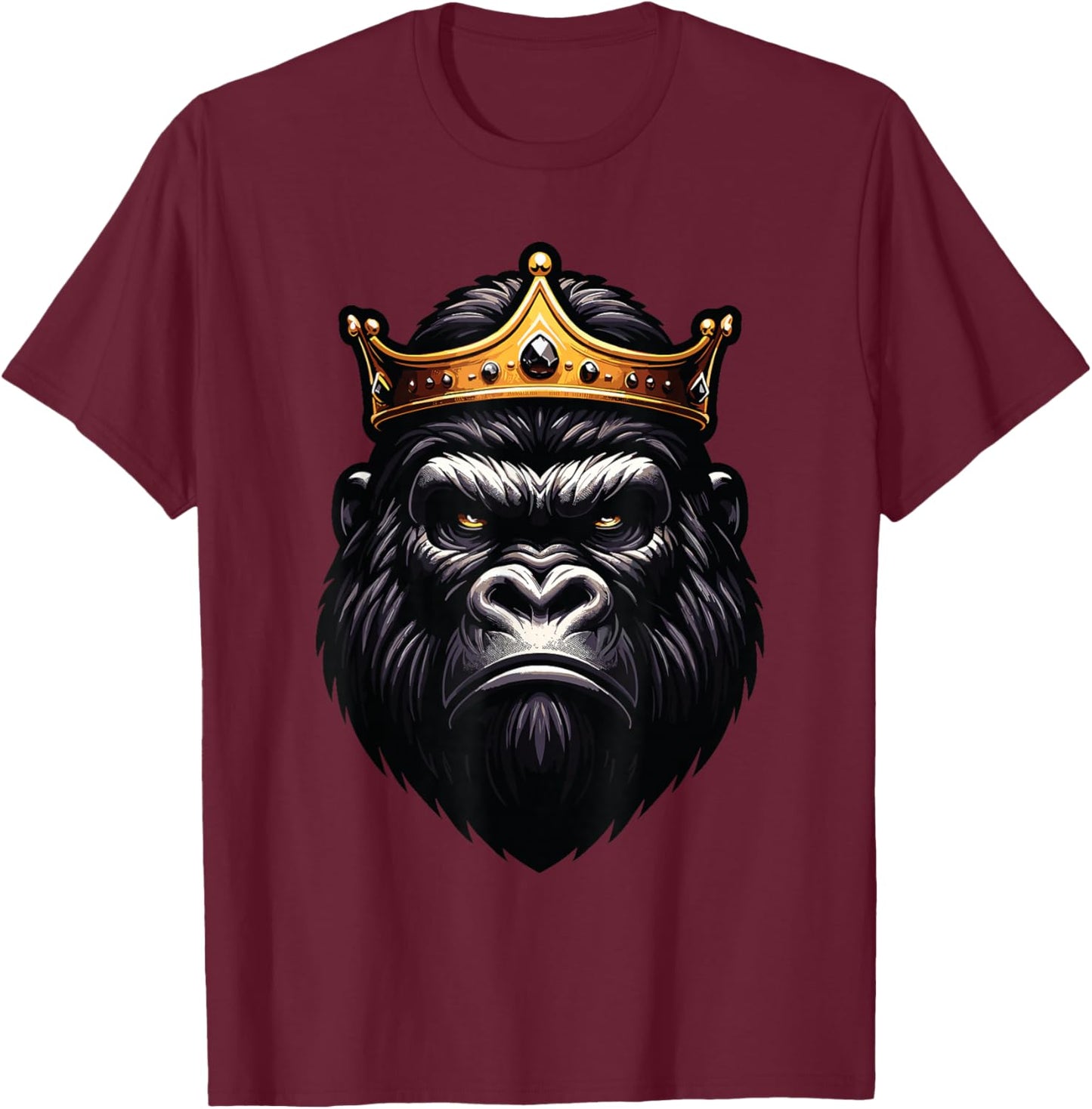 Silverback Gorilla King T-Shirt - T-Shirt | Maroon