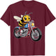 Patriotic Bee Motorcycle Rider T-Shirt - T-Shirt | Maroon