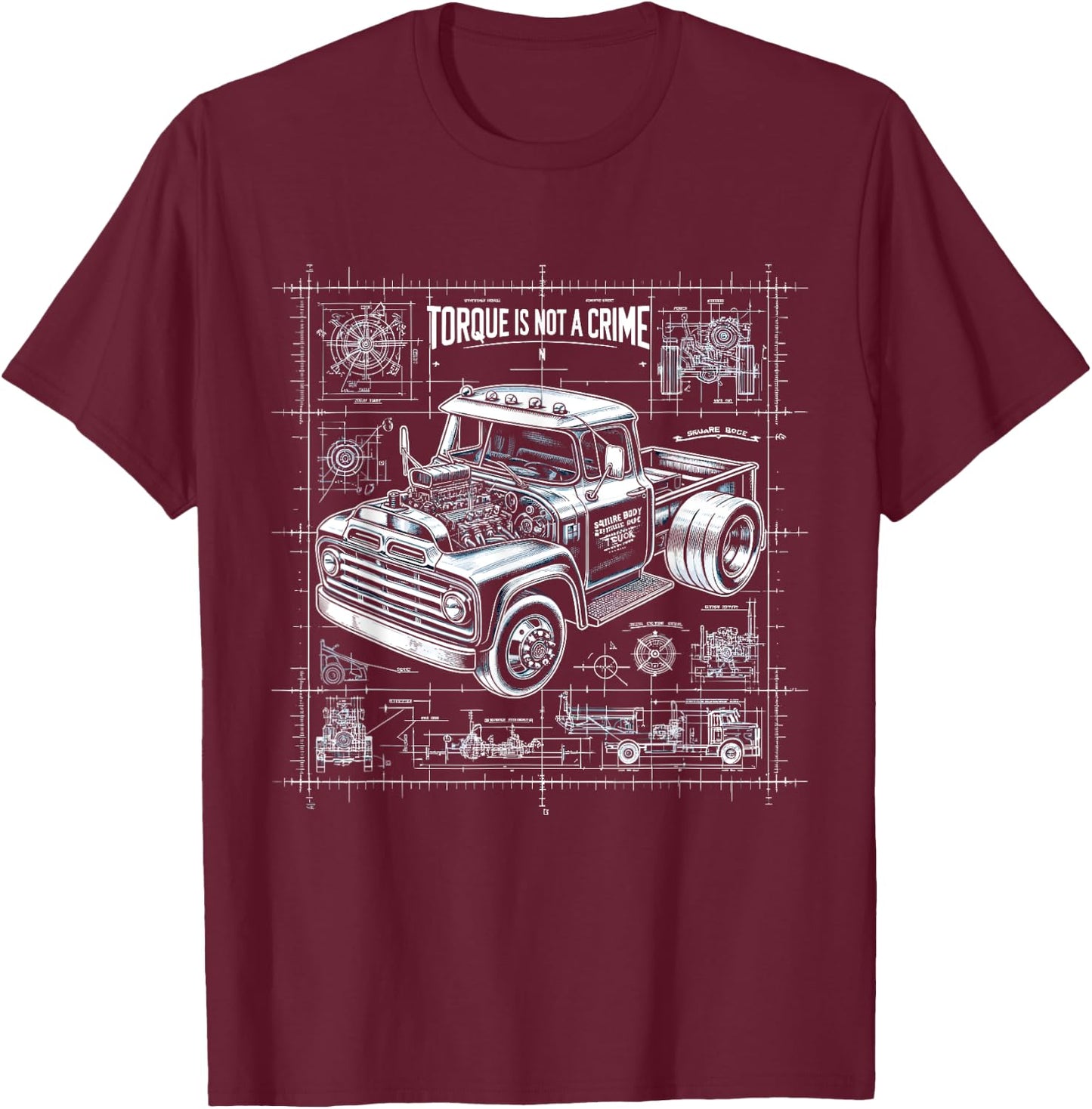 Square Body Truck T-Shirt - T-Shirt | Maroon