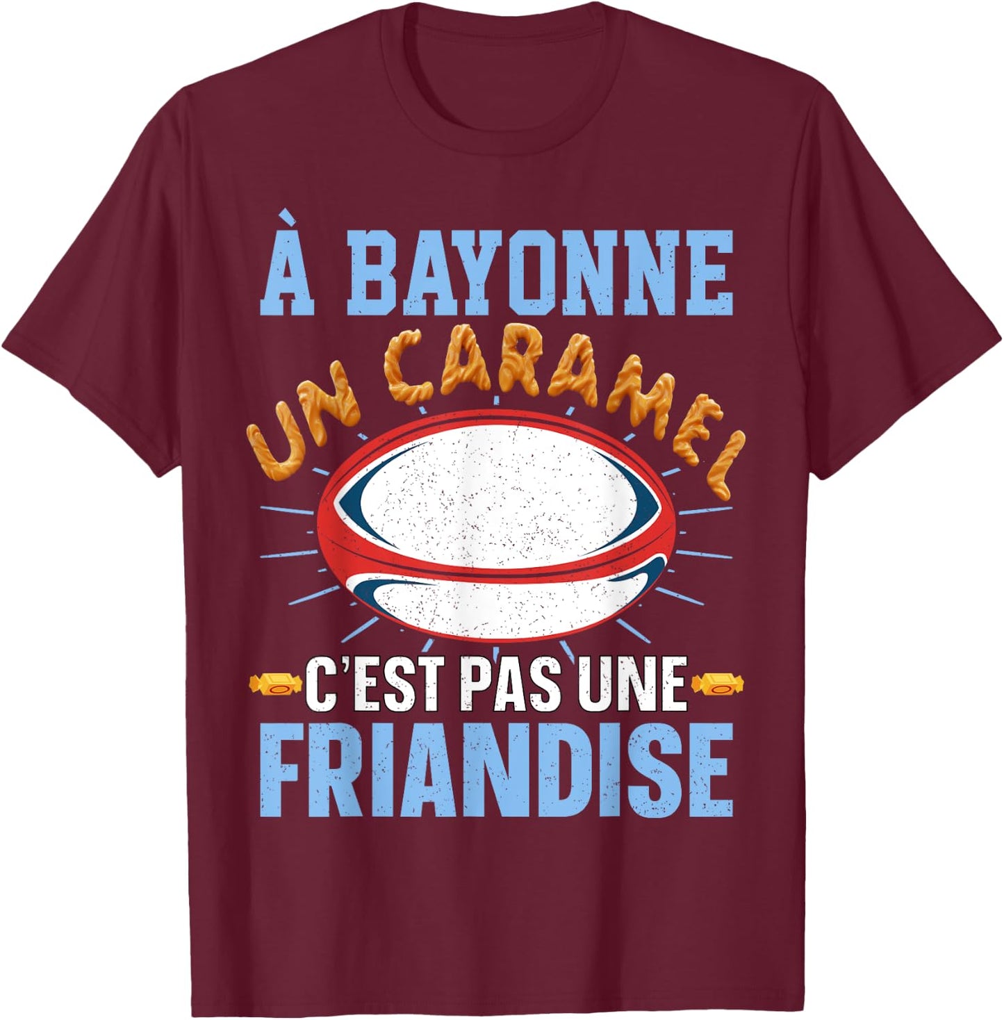 Bayonne Rugby Supporter for Bayonnais fan of Humour Rugby , Black, S T-Shirt - T-Shirt | Maroon