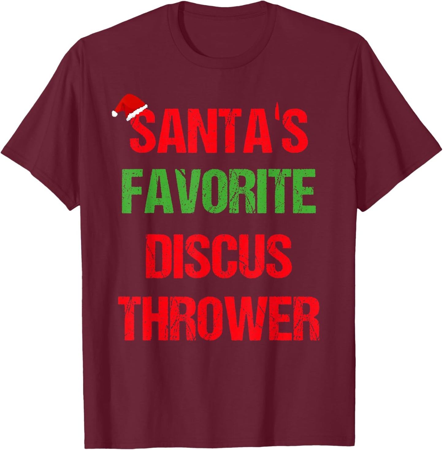 Discus Thrower Funny Pajama Christmas Gift T-Shirt - T-Shirt | Maroon