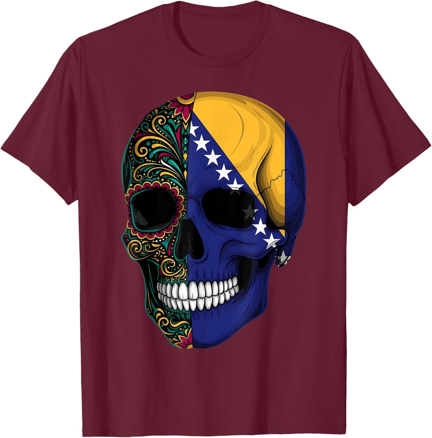 Bosnien Flagge Bosnien und Herzegowina Wurzeln T-Shirt - T-Shirt | Maroon