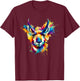 Colorful Splash Art Pronghorn American Antelope Pronghorns T-Shirt - T-Shirt | Maroon