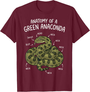 Anatomy of A Green Anaconda T-Shirt - T-Shirt | Maroon