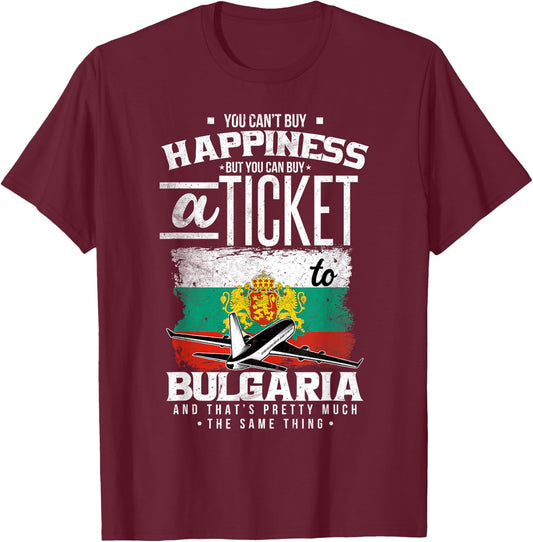 Bulgarian Flag T-Shirt - T-Shirt | Maroon