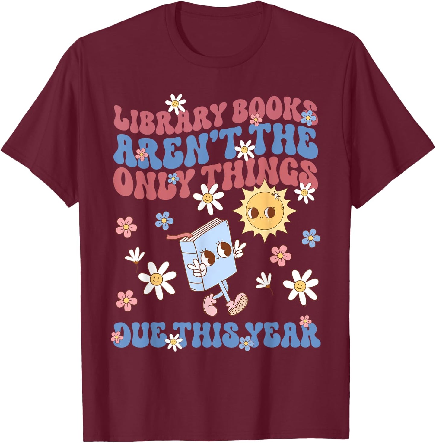 Librarian Pregnancy Announcement Expectant Bookish Maternity T-Shirt - T-Shirt | Maroon