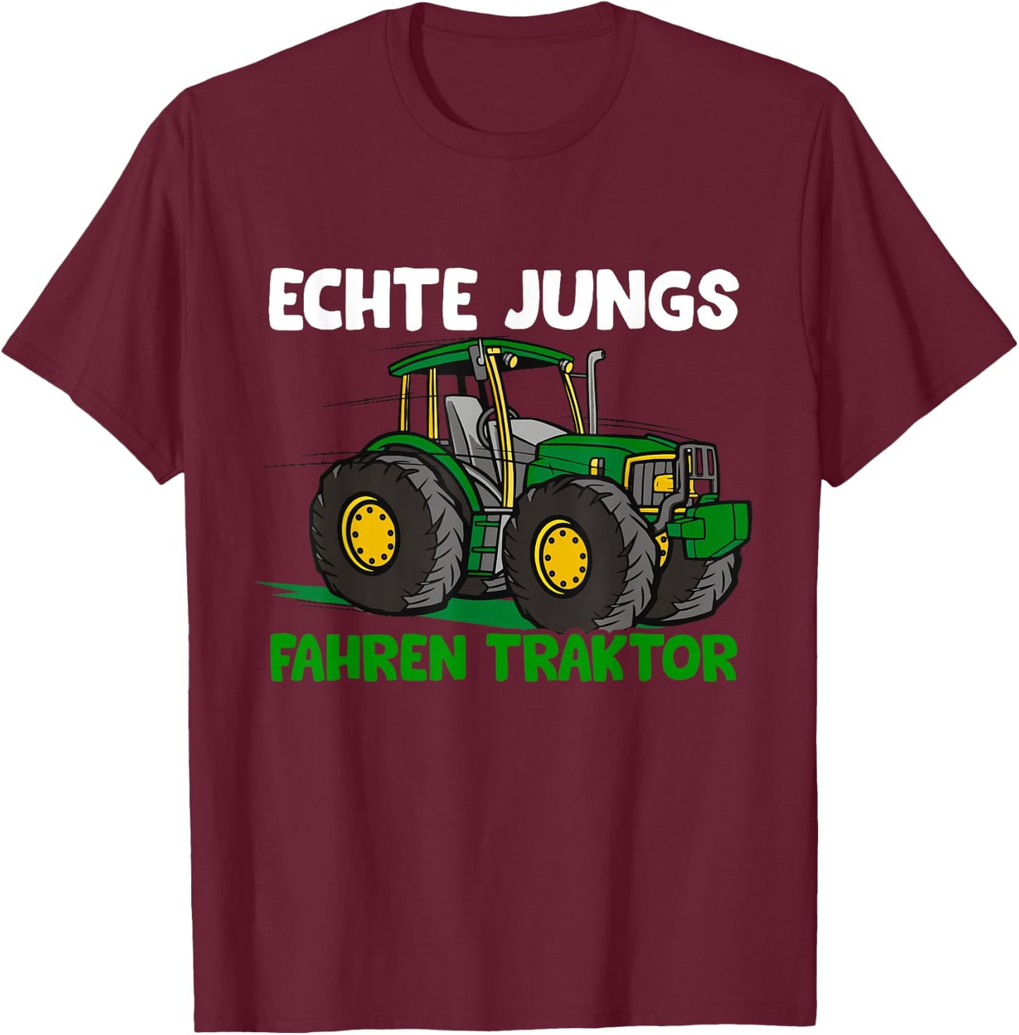 Children's with German Text "Echte Jungs fahren" ("Echte Boys"), black, s T-Shirt - T-Shirt | Maroon