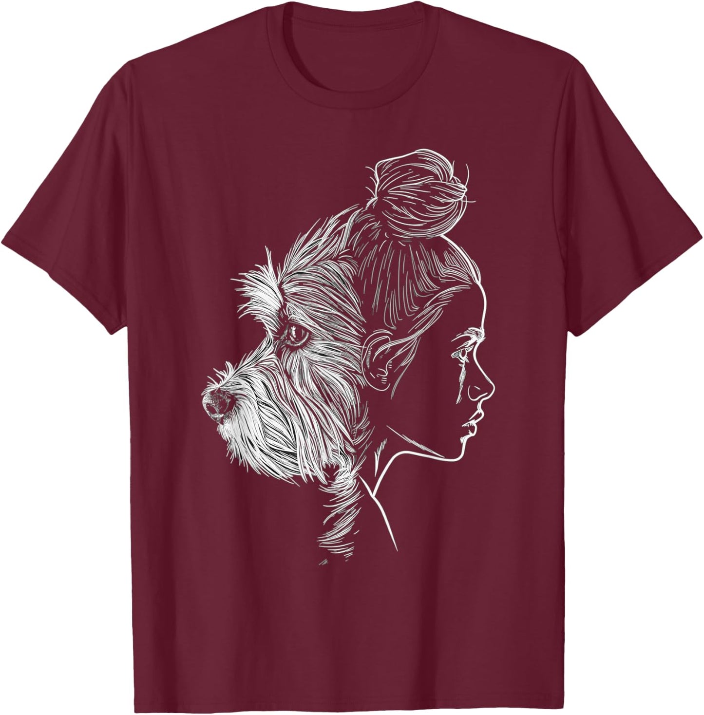 Schnauzer Mom Dog Art Schnauzer Lover Mother's Day T-Shirt - T-Shirt | Maroon