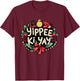 Yippee-Ki-Yay -Adults Winter Black Cartoon Christmas Humorous Festive T-Shirt - T-Shirt | Maroon