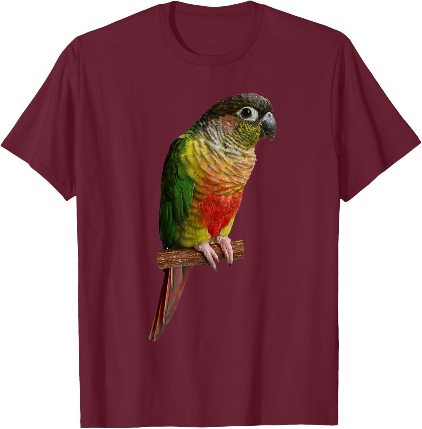 Green cheek Conure Parrot Bird Parakeet and men T-Shirt - T-Shirt | Maroon