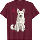 White German Shepherd T-Shirt - T-Shirt | Maroon