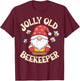 Jolly Old Beekeeper Christmas Gnome Fun T-Shirt - T-Shirt | Maroon