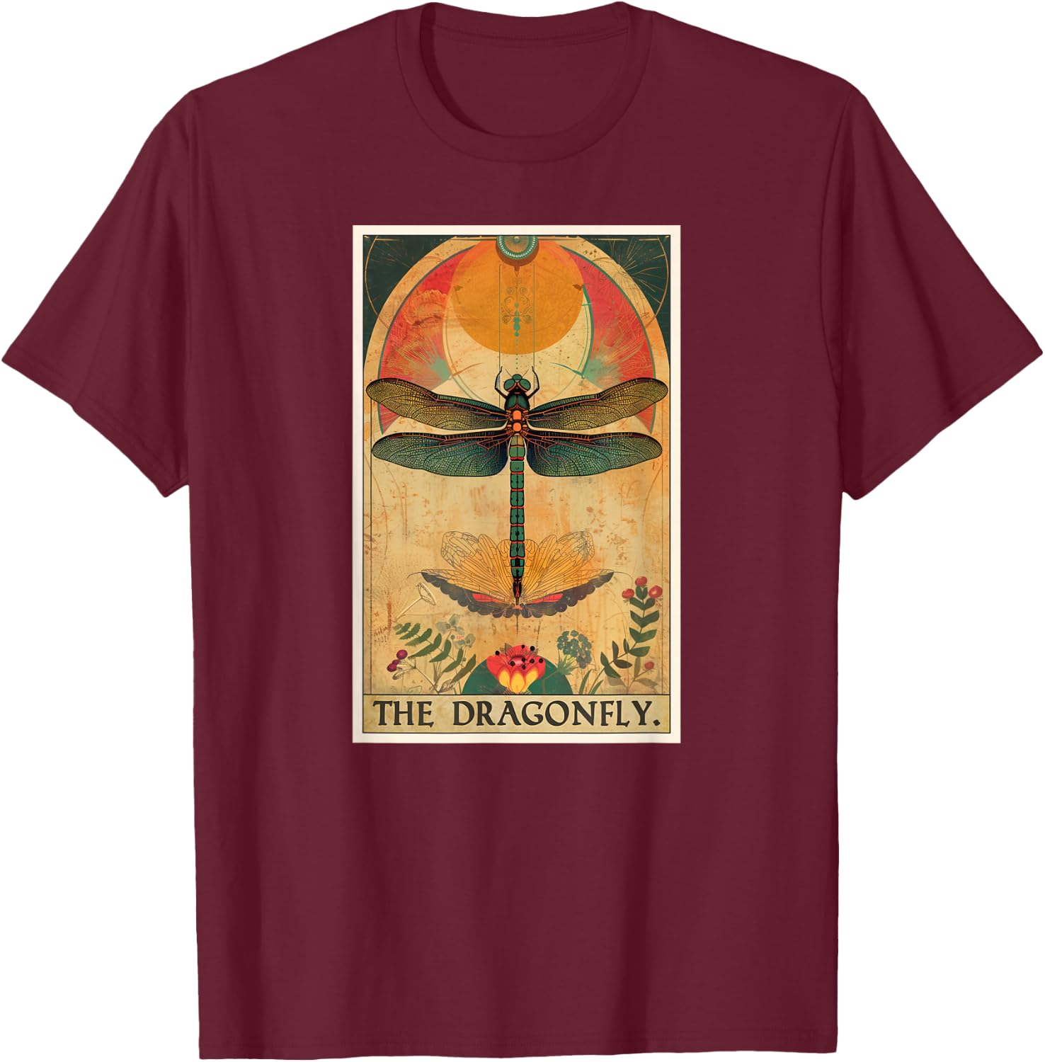 Dragonfly Tarot Card Dragonflies Dragonfly T-Shirt - T-Shirt | Maroon
