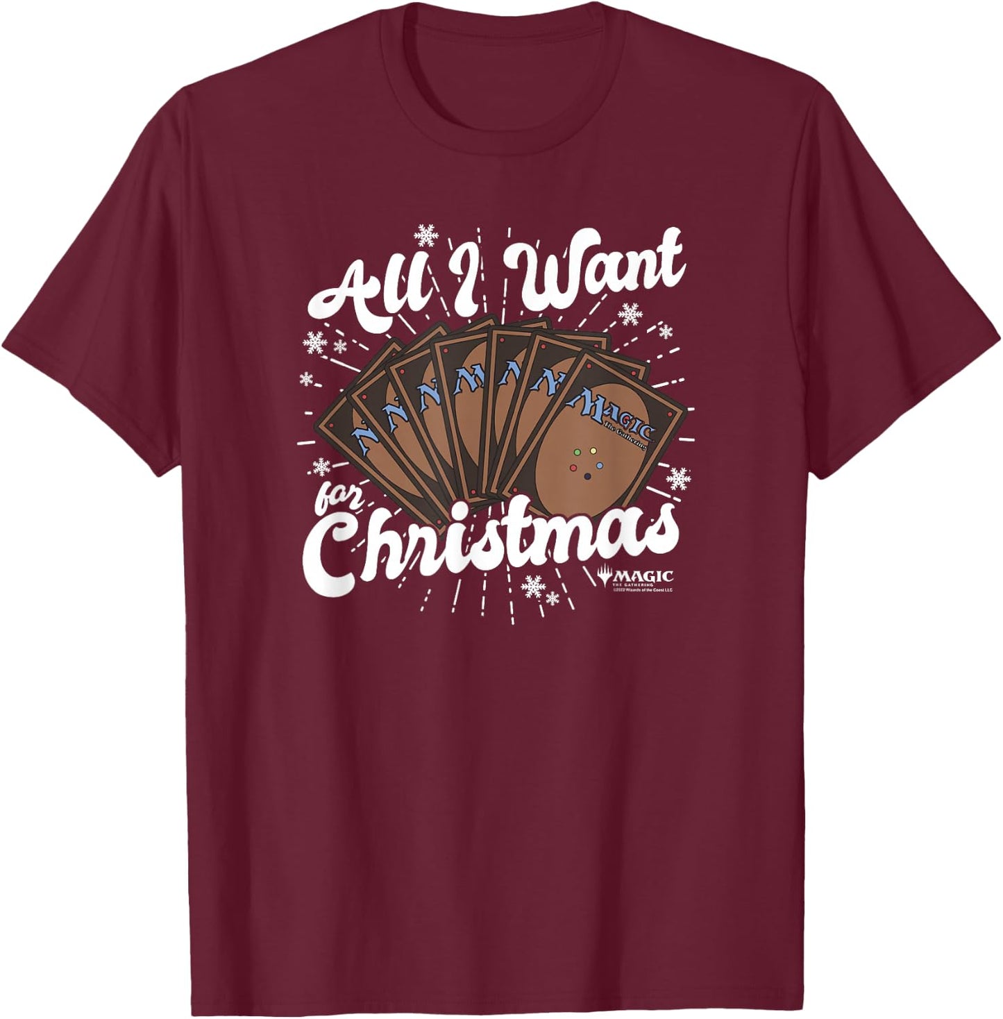 Magic: The Gathering All I Want For Christmas Poster T-Shirt - T-Shirt | Maroon