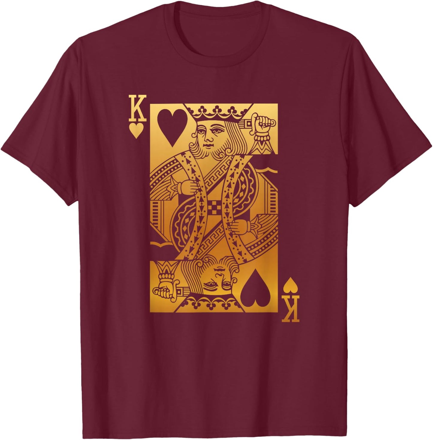 King of Hearts Card T-Shirt - T-Shirt | Maroon