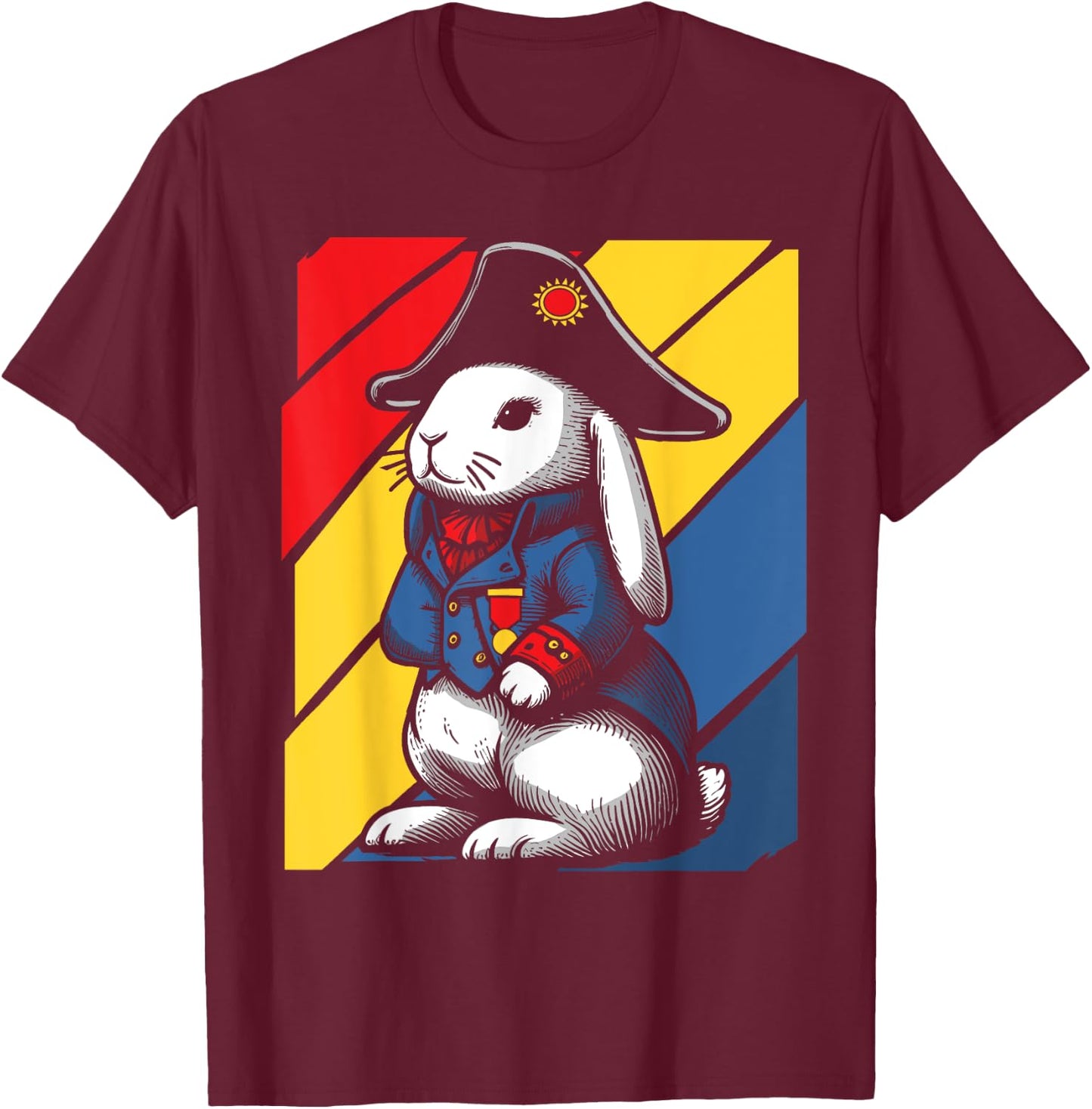 Napoleon Bonaparte Bunny French History Rabbit T-Shirt - T-Shirt | Maroon