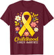 Gold Ribbon Childhood Cancer Awareness Girls Kids Women T-Shirt - T-Shirt | Maroon