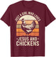 Just A Girl Who Loves Jesus And Chickens T-Shirt - T-Shirt | Maroon