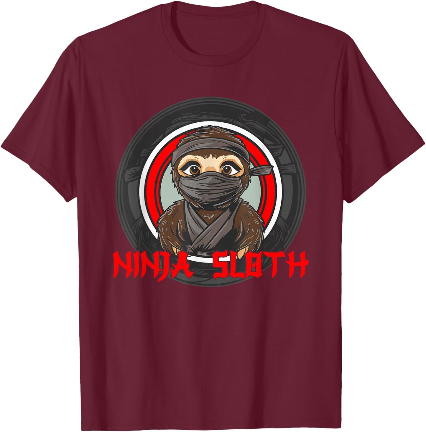 Ninja Sloth T-Shirt - T-Shirt | Maroon