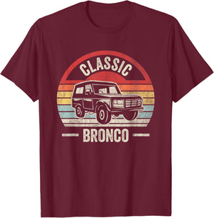 Classic Bronco Vintage Car Retro Adventure T-Shirt - T-Shirt | Maroon