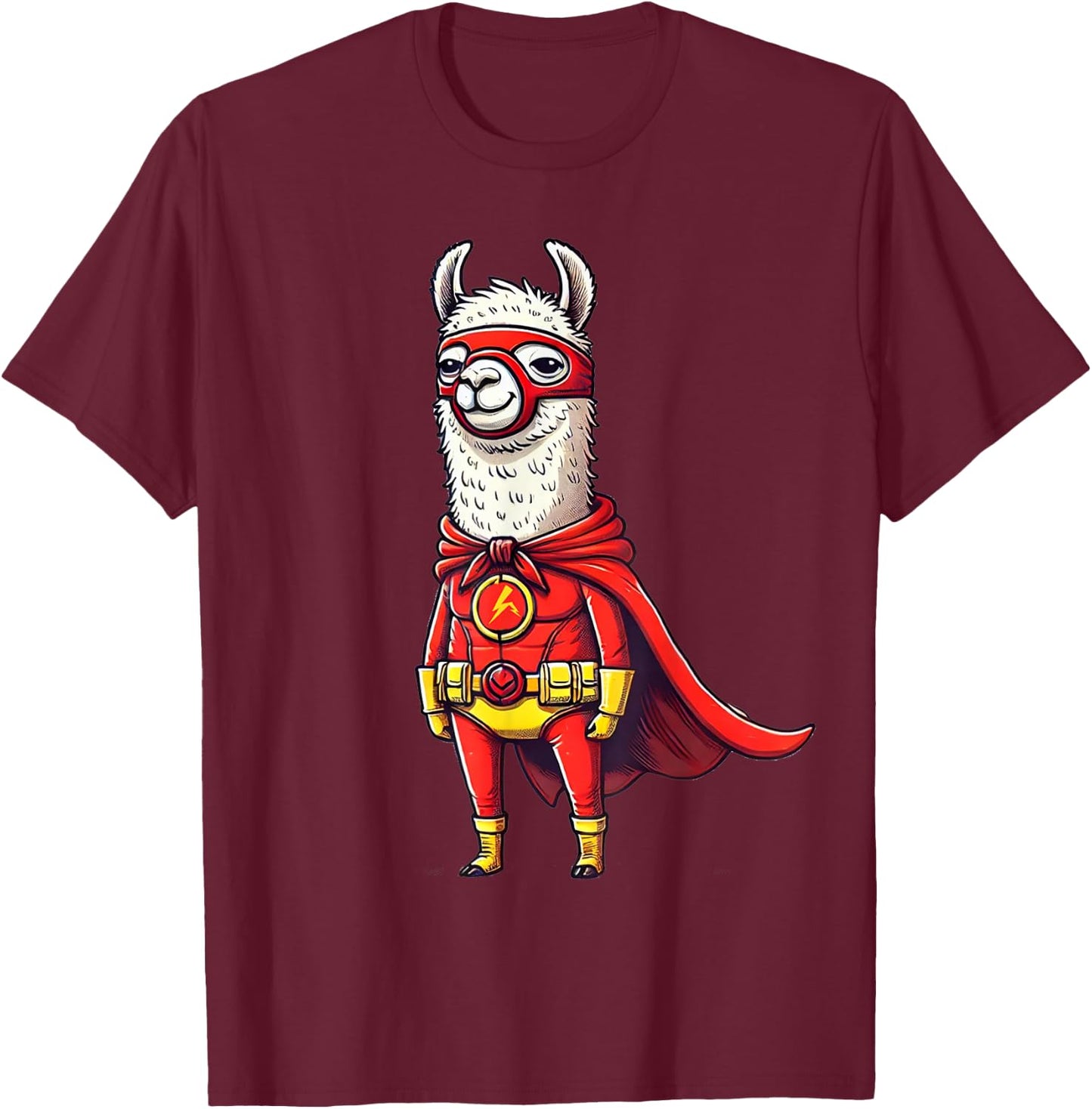 Funny llama flash T-Shirt - T-Shirt | Maroon