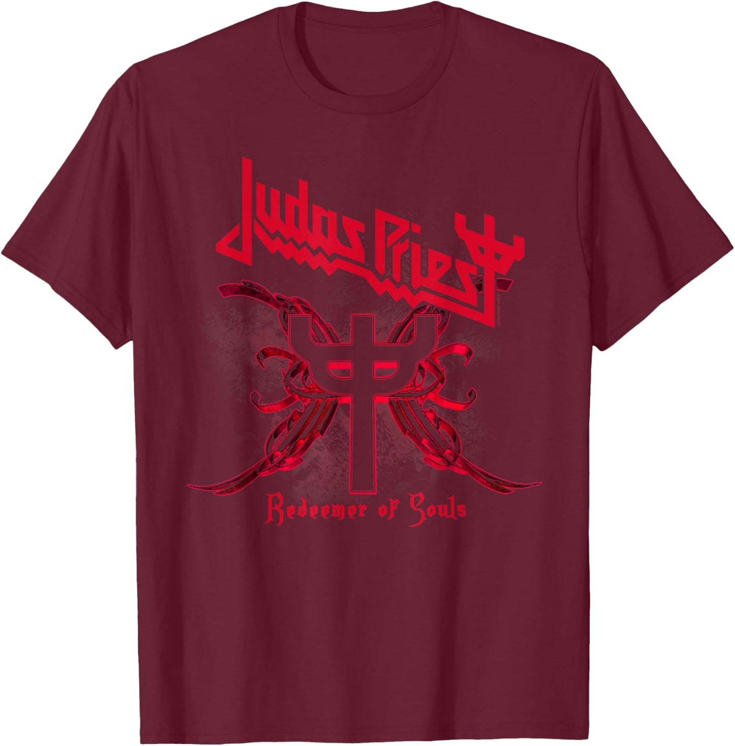 Judas Priest – Fork Logo Tracklist , Black, S T-Shirt - T-Shirt | Maroon