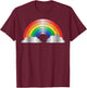 Vintage Rainbow and Clouds , Distressed Design T-Shirt - T-Shirt | Maroon