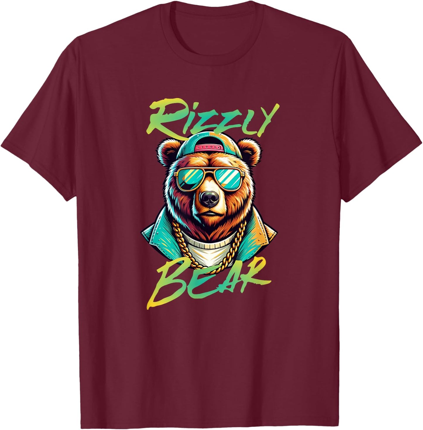Rizzly Bear funny Gen Alpha viral influencer slang T-Shirt - T-Shirt | Maroon
