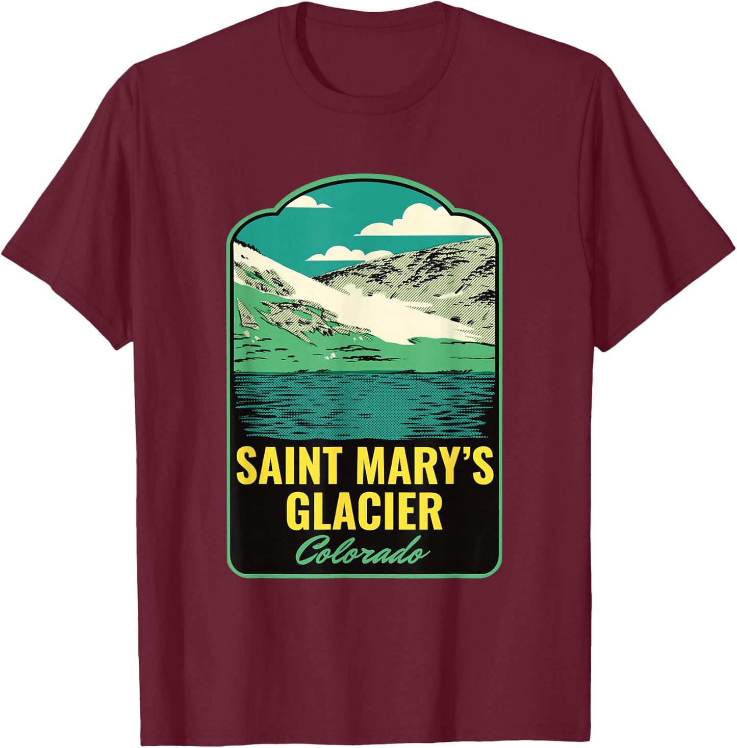 Saint Marys Glacier Colorado T-Shirt - T-Shirt | Maroon
