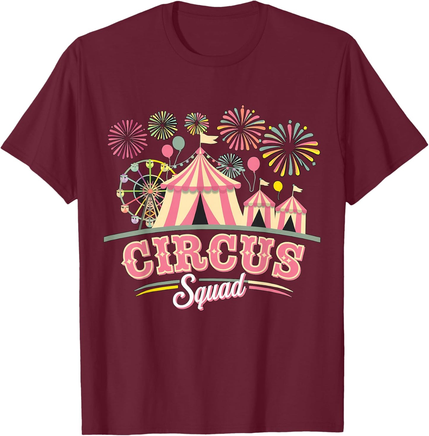 Circus Squad Matching Birthday Circus Staff T-Shirt - T-Shirt | Maroon