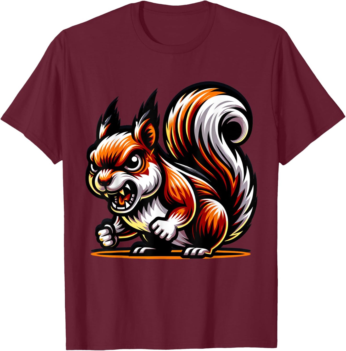 Angry Squirrel T-Shirt - T-Shirt | Maroon
