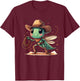 Western Rodeo Cowboy Hat Grasshopper Texas Animals T-Shirt - T-Shirt | Maroon