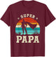Superpapa Vatertag Sohn Tochter Superheld Super Papa T-Shirt - T-Shirt | Maroon