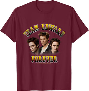 Twilight Team Edward Forever Portrait Collage Vampire Movie T-Shirt - T-Shirt | Maroon