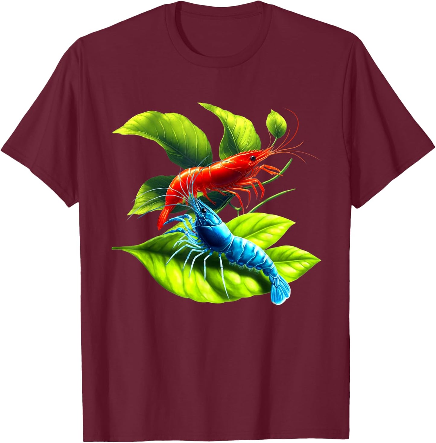 Blue Cherry Shrimp Breeder Neocaradina Freshwater Aquarium T-Shirt - T-Shirt | Maroon