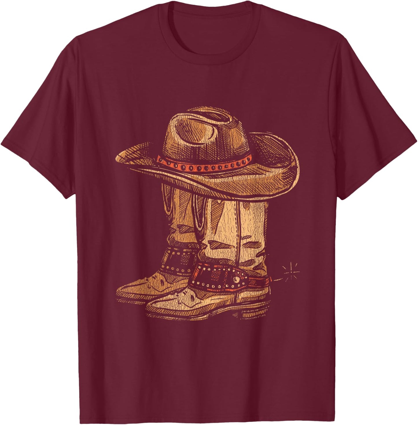 Howdy Cowboy T-Shirt - T-Shirt | Maroon