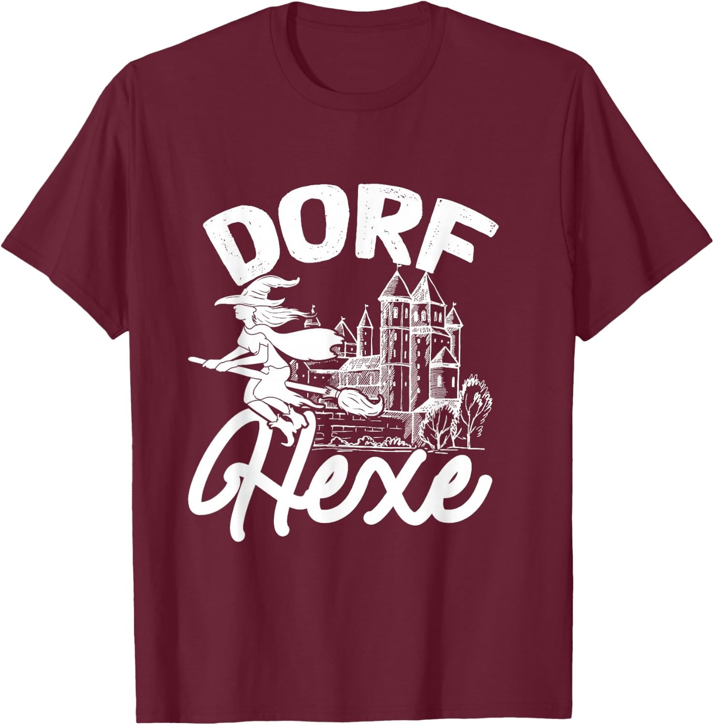 Village Witch Funny Halloween Witch Costume Mother Women Ladies , black T-Shirt - T-Shirt | Maroon