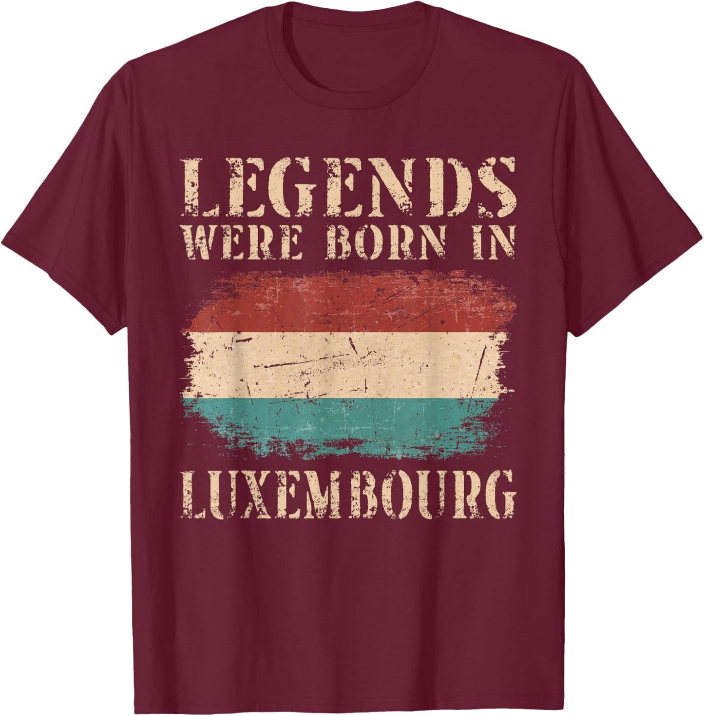 Vintage Design Luxembourg Flag , black, s T-Shirt - T-Shirt | Maroon