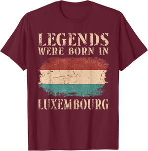 Vintage Design Luxembourg Flag , black, s T-Shirt - T-Shirt | Maroon